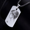 Pendentif personnalise homme plaque militaire tungstene zirconium