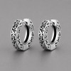 Boucles d'oreilles créoles en acier inoxydable motifs arabesques celtique.