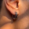Boucles d'oreilles créoles en acier inoxydable motifs arabesques celtique.