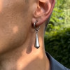 Boucles d'oreilles creoles acier goutte eau homme femme