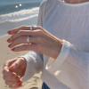 Bague argent ouvert ajustable concave martele