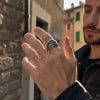 Bague homme argent ouverte aile ange