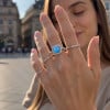 Bague femme argent rhodie opale pavage zirconium