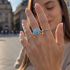 Bague femme argent rhodie opale pavage zirconium