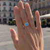Bague femme argent rhodie opale pavage zirconium