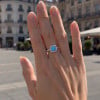 Bague femme argent rhodie opale pavage zirconium