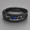 Bracelet homme en cuir multicordon avec pierre naturelle œil de tigre