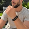 Bracelet homme en cuir multicordon avec pierre naturelle œil de tigre