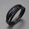 Bracelet homme en cuir multicordon avec pierre naturelle œil de tigre
