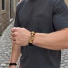 Bracelet homme en cuir tressé avec manille marine en acier inoxydable