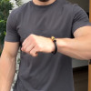 Bracelet homme cuir noir tresse fermoir acier aimante