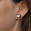 Clous d’oreilles tête de chat en argent 925 et nacre abalone