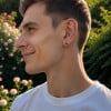 Clous d’oreilles étoile en argent 925 et zircon noir