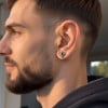 Clous d’oreilles étoile en argent 925 et zircon noir