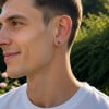 Clous d’oreilles étoile en argent 925 et zircon noir