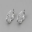 Boucles d'oreille argent homme femme creoles chaine marine cisele - paire