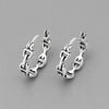 Boucles d'oreille argent homme femme creoles chaine marine cisele - paire