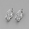 Boucles d'oreille argent homme femme creoles chaine marine cisele - paire
