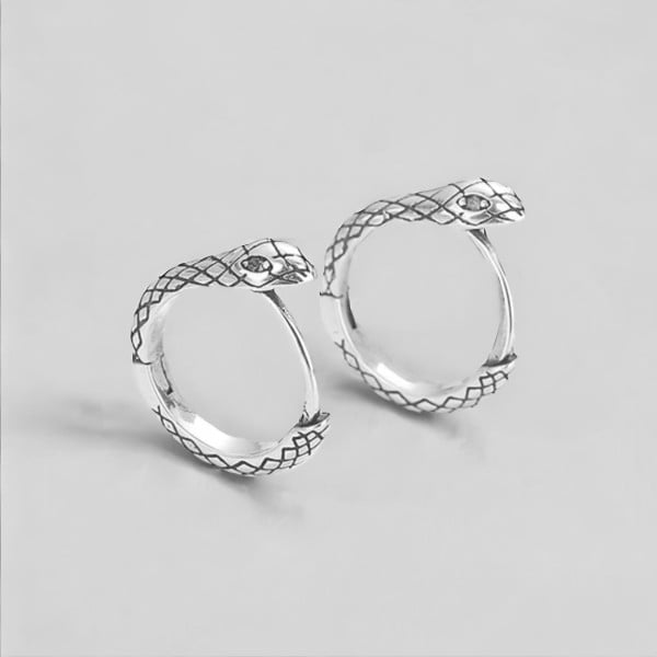 Boucles d'oreille argent créoles serpent