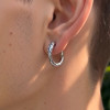 Boucles d'oreille argent créoles serpent