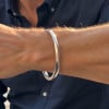 Bracelet personnalise jonc acier torsade homme femme