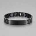 Bracelet gourmette homme personnalisable en acier inoxydable 316L noir
