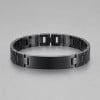 Bracelet gourmette homme personnalisable en acier inoxydable 316L noir