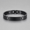 Bracelet gourmette homme personnalisable en acier inoxydable 316L noir