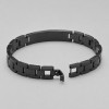 Bracelet gourmette homme personnalisable en acier inoxydable 316L noir