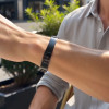 Bracelet gourmette homme personnalisable en acier inoxydable 316L noir