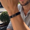 Bracelet gourmette homme personnalisable en acier inoxydable 316L noir