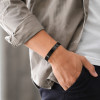 Bracelet gourmette homme personnalisable en acier inoxydable 316L noir