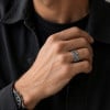 Bague Acier 316L Relief Moderne | Personnalisable Homme Femme