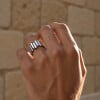 Bague Acier 316L Relief Moderne | Personnalisable Homme Femme