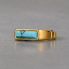 Bague chevalière personnalisable acier inoxydable 316L avec pierre turquoise