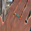 Bague chevalière personnalisable acier inoxydable 316L avec pierre turquoise