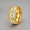 Anello da uomo personalizzato in acciaio 2 linee zirconio