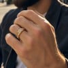 A Bague personnalisee homme acier 2 lignes zirconium