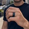 Bague mariage personnalisee alliance tungstene opale