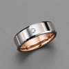 Bague alliance tungstene brossé zirconium