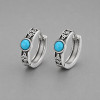 Boucles d'oreilles créoles en acier inoxydable 316L nœud celtique et turquoise