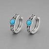 Boucles d'oreilles créoles en acier inoxydable 316L nœud celtique et turquoise