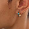 Boucles d'oreilles créoles en acier inoxydable 316L nœud celtique et turquoise