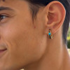 Boucles d'oreilles créoles en acier inoxydable 316L nœud celtique et turquoise