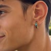 Boucles d'oreilles créoles en acier inoxydable 316L nœud celtique et turquoise