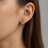 Boucles d'oreilles créoles en acier inoxydable 316L nœud celtique et turquoise