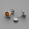 Clous d'oreilles en acier inoxydable 316L avec runes vikings et œil de tigre