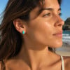 Clous d'oreilles en acier inoxydable 316L goutte d'eau avec turquoise