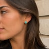 Clous d'oreilles en acier inoxydable 316L goutte d'eau avec turquoise