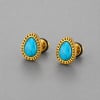 Clous d'oreilles en acier inoxydable 316L goutte d'eau avec turquoise